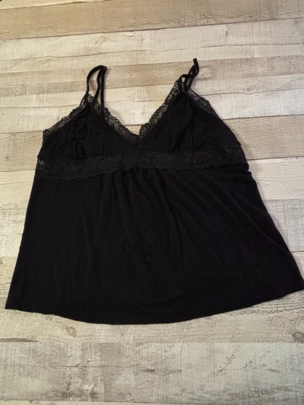 Black Lace Trim Camisole – Size Medium